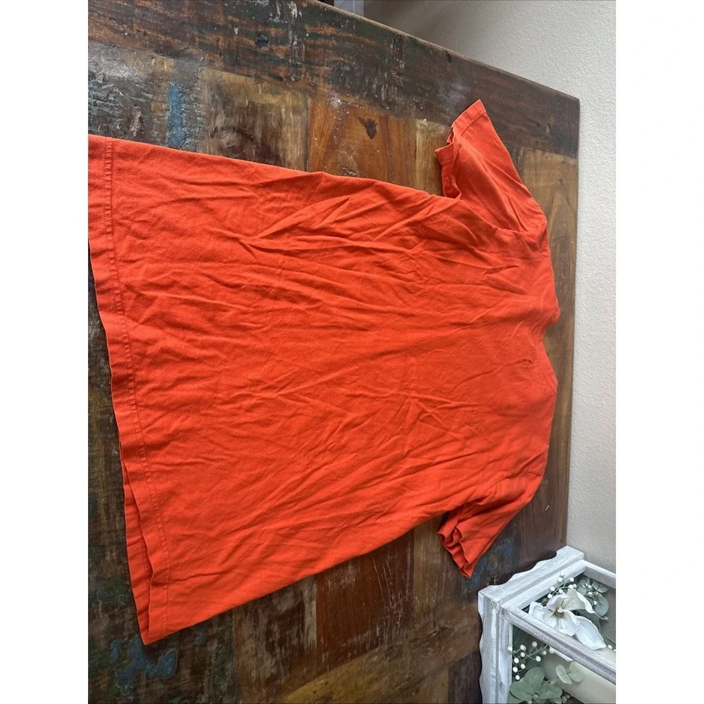Nike Dri Fit Shirt Mens  Large Orange Crew Neck Pullover